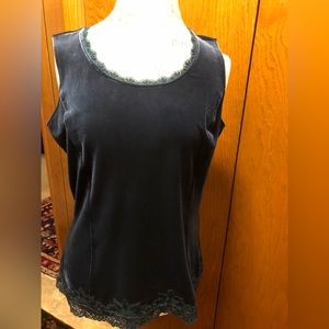 Coldwater Creek Teal Crushed Velvet Blouse